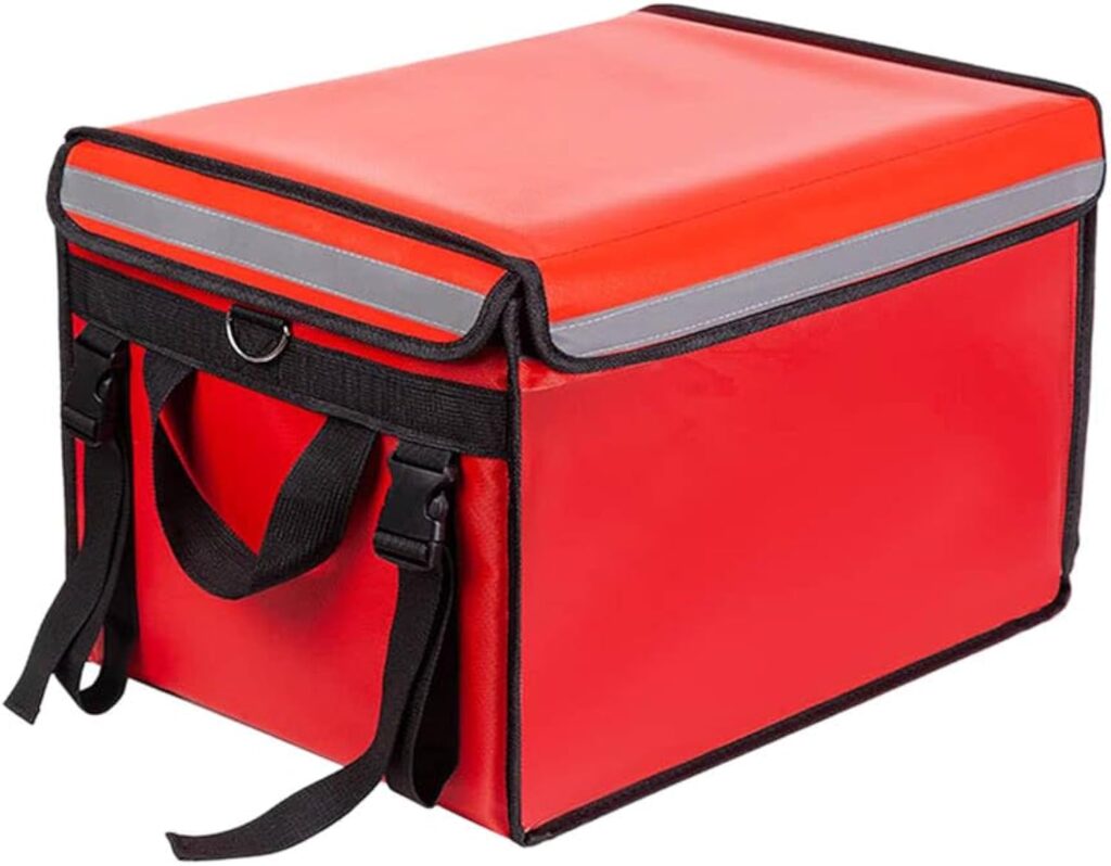 Red Insulated Bags For Food Delivery XL - 18.1 x 13.8 x 13.8, Commercial Insulated Food Delivery Bag w/ Divider, Waterproof  Foldable Catering Bag Food Deliveries, Delivery Pizza Bags 12 Inches