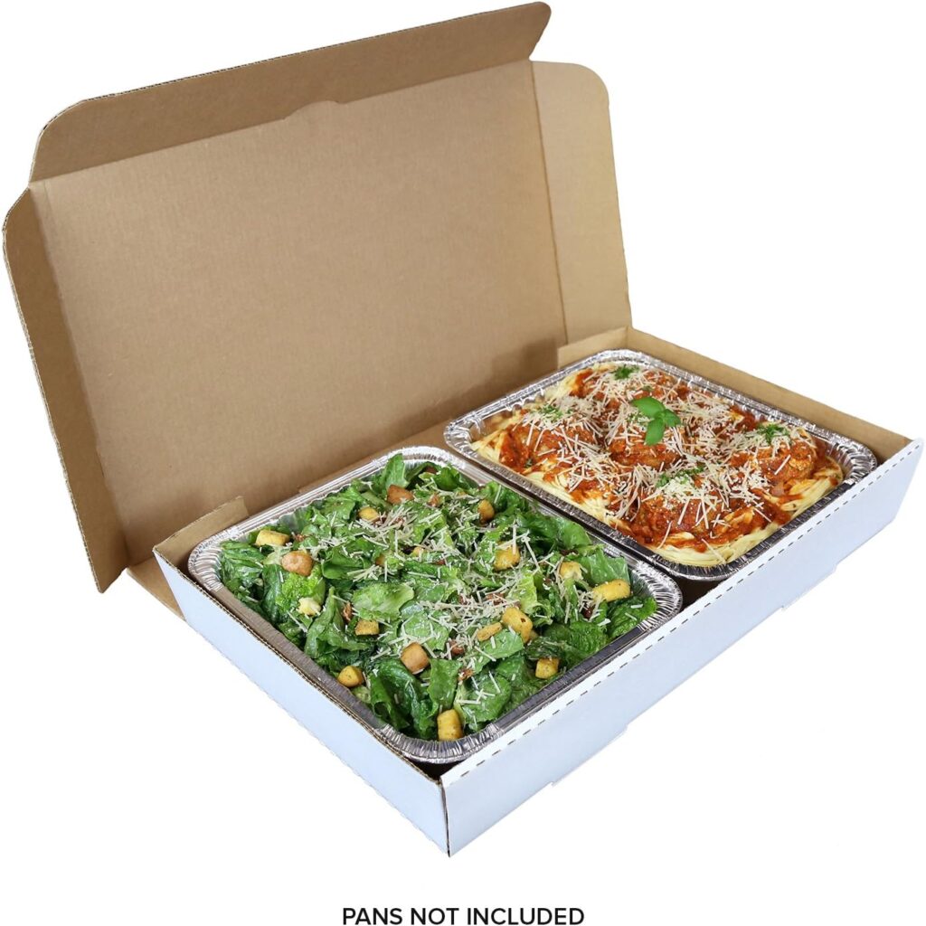 Royal Full Pan White 21 Inch x 13 Inch x 3 Inch Corrugated Catering Box, Case of 50